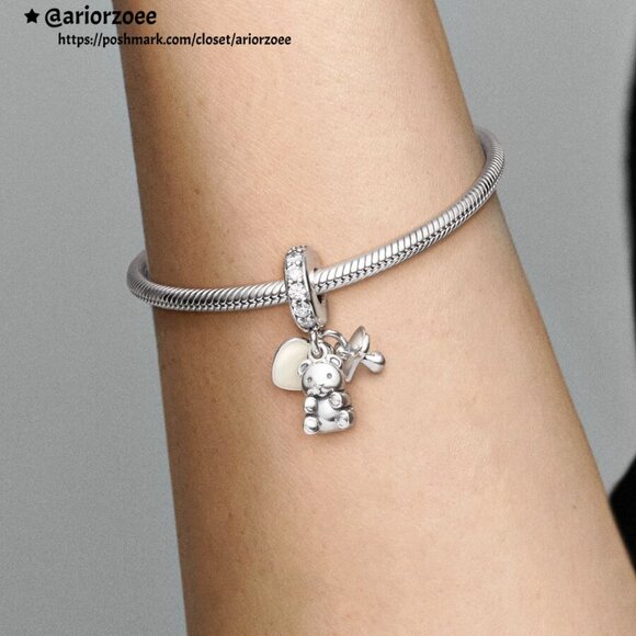 Pandora Baby Teddy Bear Dangle Charm - Picture 2 of 2